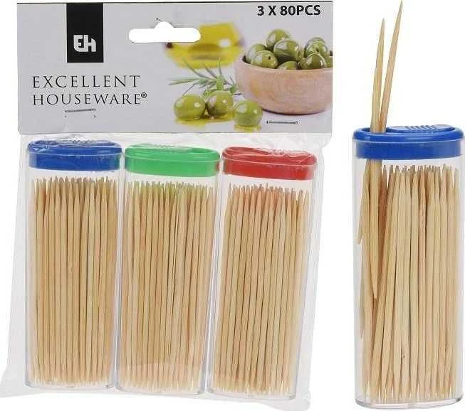 Affek Design Bambukiniai dantų krapštukai 3x80 vnt.