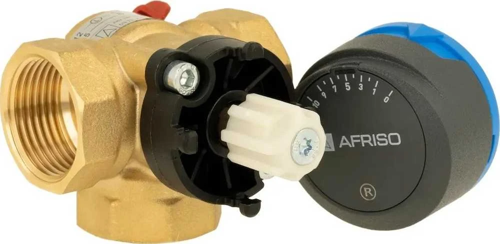 Afriso 3 krypčių rotacinis maišymo vožtuvas ARV 384 Vario ProClick + ARM 343 ProClick pavara, DN25, Rp1", Kvs 4,5-12