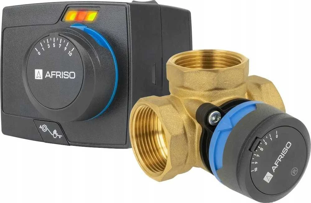Afriso 3 krypčių rotacinis maišymo vožtuvas ARV 385 Vario ProClick + ARM 343 ProClick, DN32, Rp1 1/4", Kvs 7,5-19