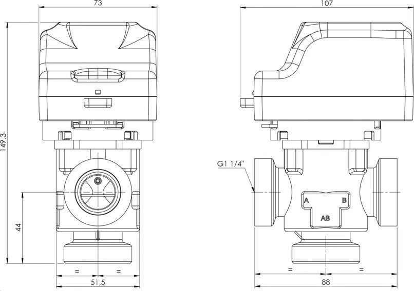 Afriso 3DR VOŽTUVO JUNGIKLIS AZV844,DN25,G5/4",KVS1