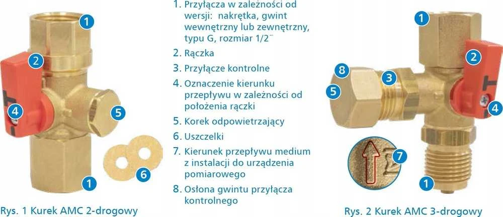 Afriso AMC 2 krypčių manometrinis čiaupas, 2x GW G1/2, PN25A