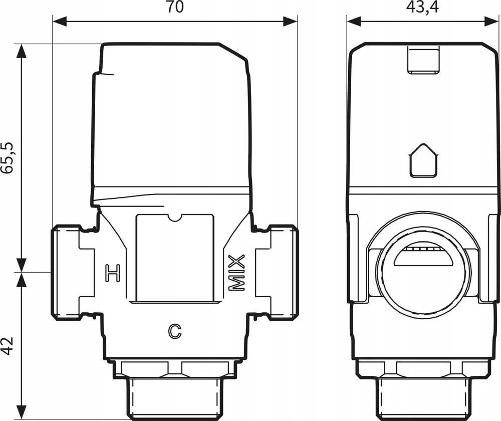 Afriso bankomatas 563+varžtas DN20 G1" 35-60C KVS2.5