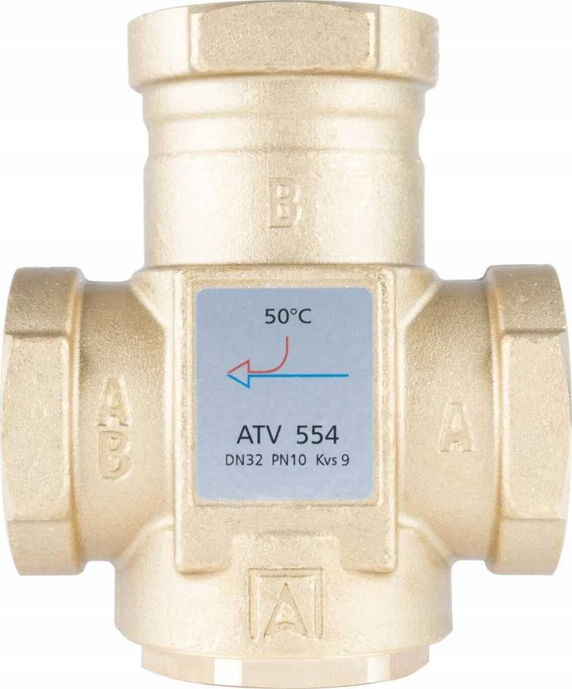 Afriso temperatūros vožtuvas ATV 554, DN32, Rp1 1/4'', kvs 9, 50°C