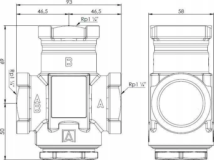 Afriso TEMP. VOŽTUVAS ATV 555,DN32,RP5/4",KVS9.55