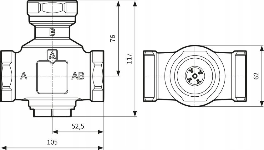 Afriso TEMP. VOŽTUVAS ATV 555,DN32,RP5/4",KVS9.55