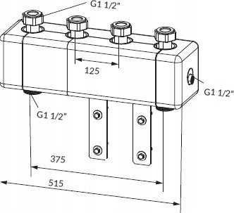 Afriso Distributor KSV 125-2 HW 70kW, 2 siurblių grandinėms, su hidrauline mova