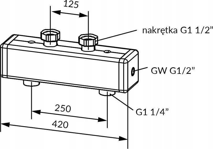 Afriso HW hidraulinė jungtis KSV 125 kolektoriaus, 70 kW (S)A