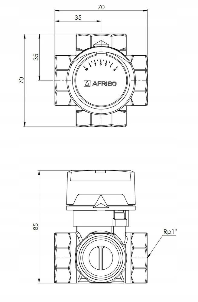 Afriso ARV 484 PROCLICK DN25, RP1", KVS 9