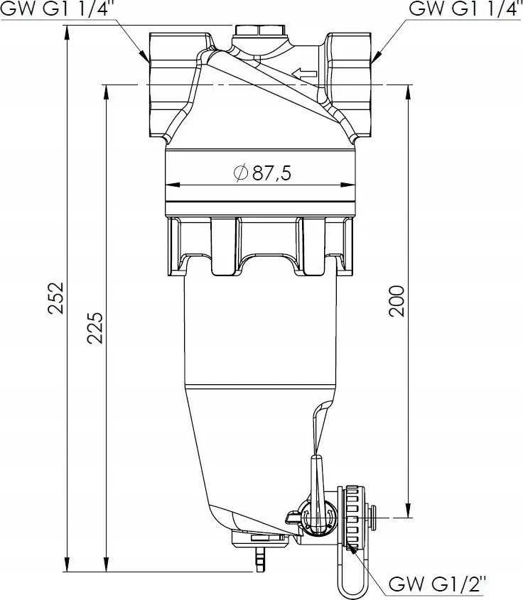 Afriso Magnetinis purvo separatorius ADS 181 AG šilumos siurbliams, GW G1 1/4, Kvs 17,9m3/h