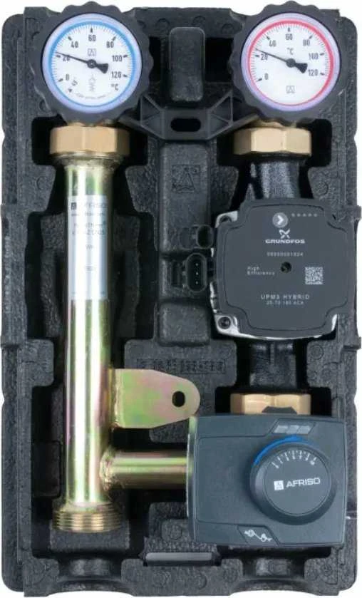 Afriso Siurblių grupė PrimoTherm K 180-2 DN25 GP 3-WM-SM, siurblys Grundfos UPM3 Hybrid, maišymo vožtuvas ARV Kvs12, pavara ARM 343 ProClickA