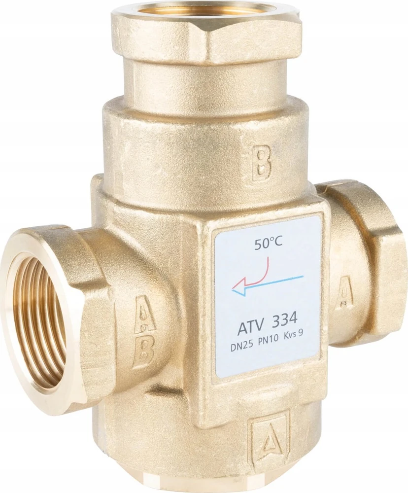 Afriso temperatūros vožtuvas ATV 334, DN25, Rp1'', kvs 9, 50°C