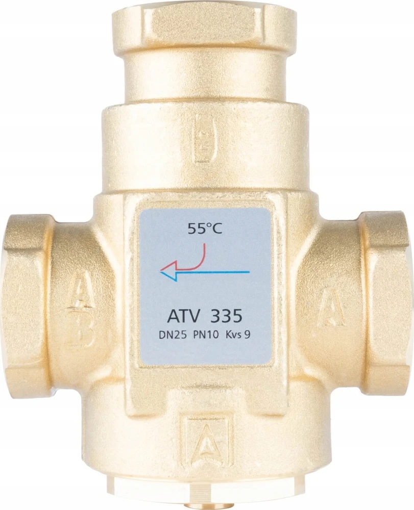 Afriso temperatūros vožtuvas ATV 335, DN25, Rp1'', kvs 9, 55°C