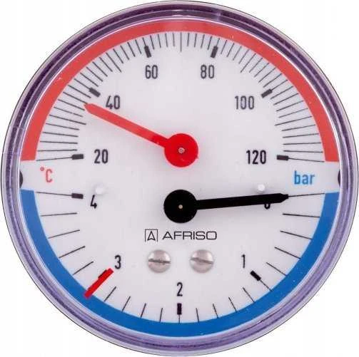 Afriso Termomanometr TM80 0-10bar 1/2 AX 20-120^C (S)A