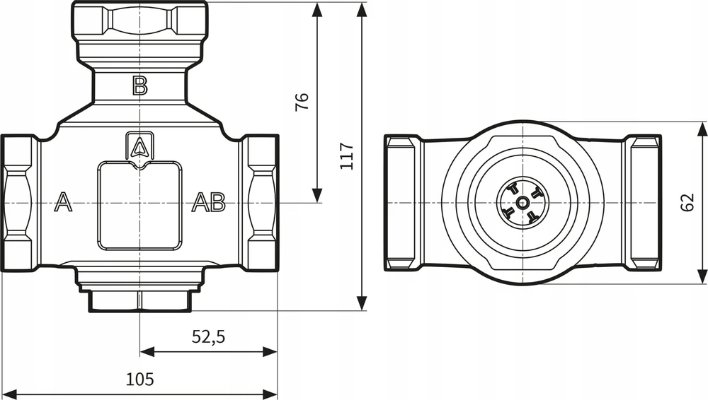 Afriso TEMP. VOŽTUVAS ATV 556,DN32,RP5/4",KVS9.60