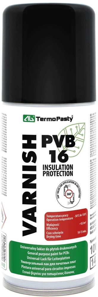 LAKIER PVB 16 VARNISH-PVB-16/100 SPRAY 100 ml AG TERMOPASTY