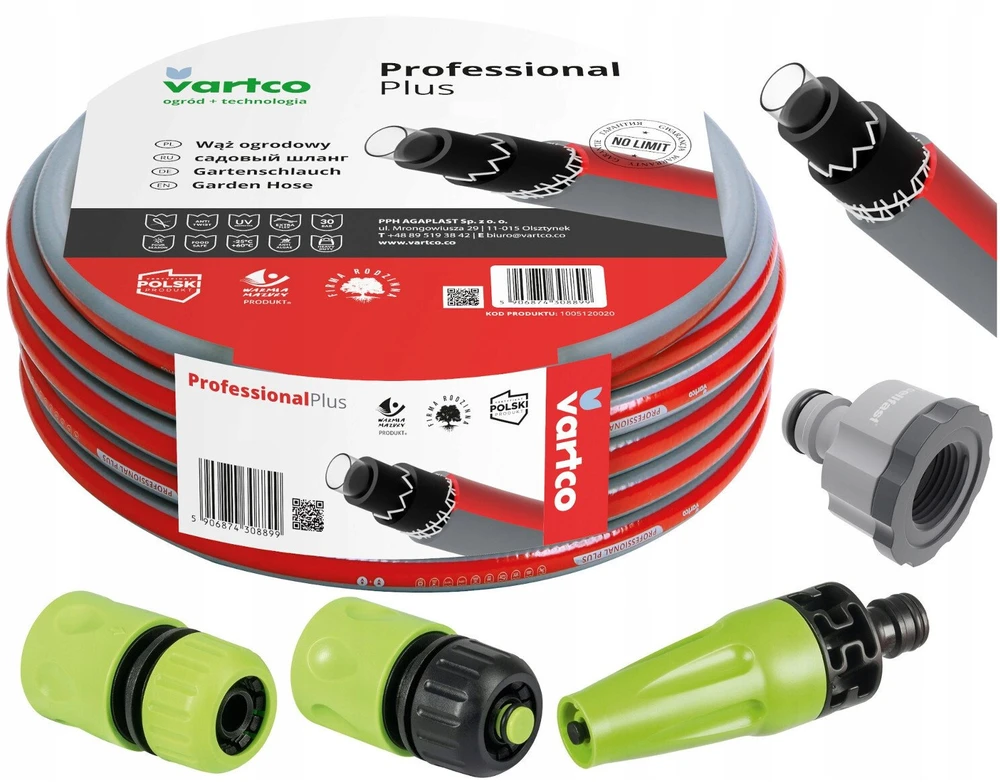 Agaplast Žarna Sodo žarna 6 sluoksnių 30m 1/2" Vartco + jungtys