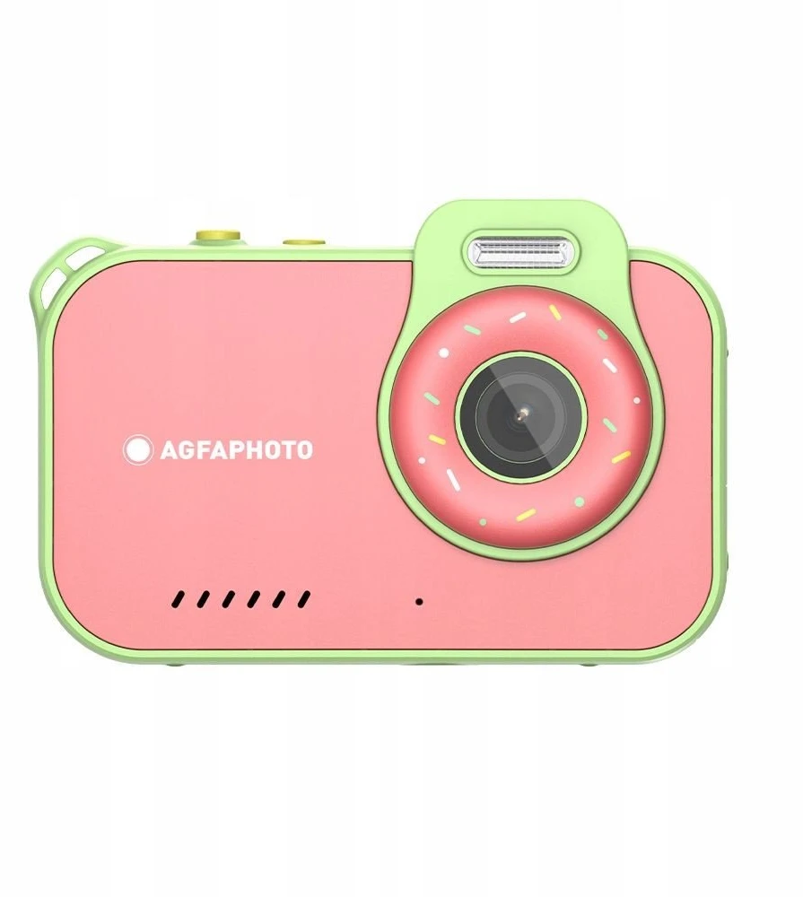 „Agfaphoto“ 12 megapikselių 2,7 tūkst. kadrų skiriamoji geba, 2x objektyvai, povandeninė kamera, atspari vandeniui iki 3 m + žaidimai / aviečių spalvos
