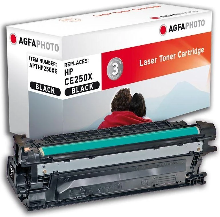 AgfaPhoto HP ColorLaserjet CP3525,CE250X / Canon 723H BK, perdirbta kasetė