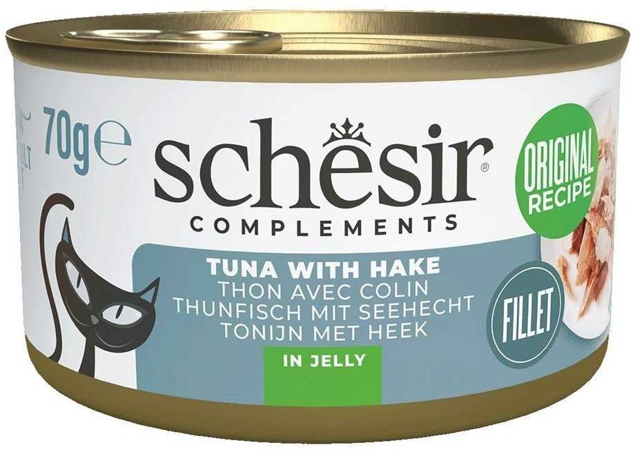 SCHESIR Complements Tuna with hake in jelly – šlapias kačių maistas – 70g
