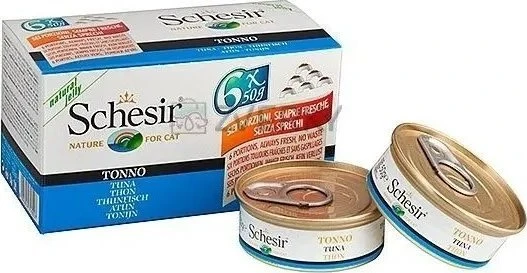 SCHESIR tunas drebučiuose - šlapias kačių ėdalas - 6 x 50 g