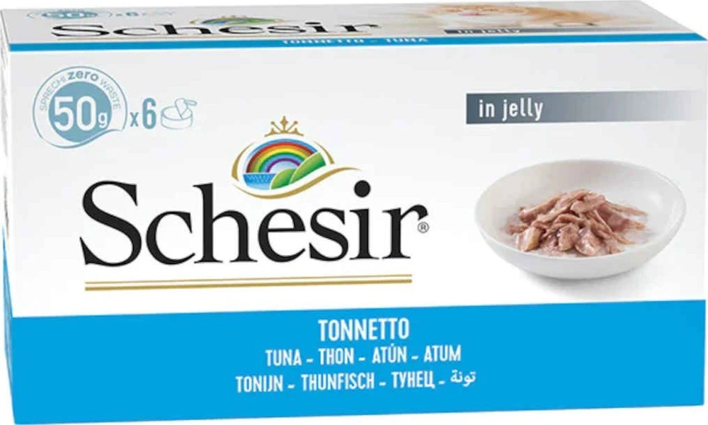 SCHESIR tunas drebučiuose - šlapias kačių ėdalas - 6 x 50 g