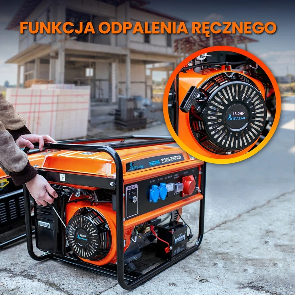 Hibridinis elektros generatorius Extralink EGH-7000 (dujos/benzinas), 7kW