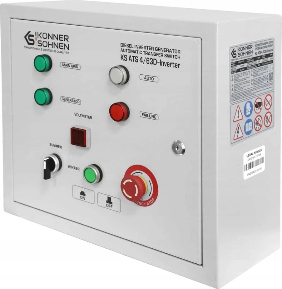 Konner & Sohnen Inverterinis dyzelinis generatorius KS 9500iDE ATSR 10 kW 230 V