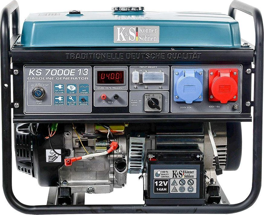 KÖNNER & SÖHNEN trifazis benzininis generatorius KS 7000E-1/3, 5,0 kW, 230/400 V, el. starteris