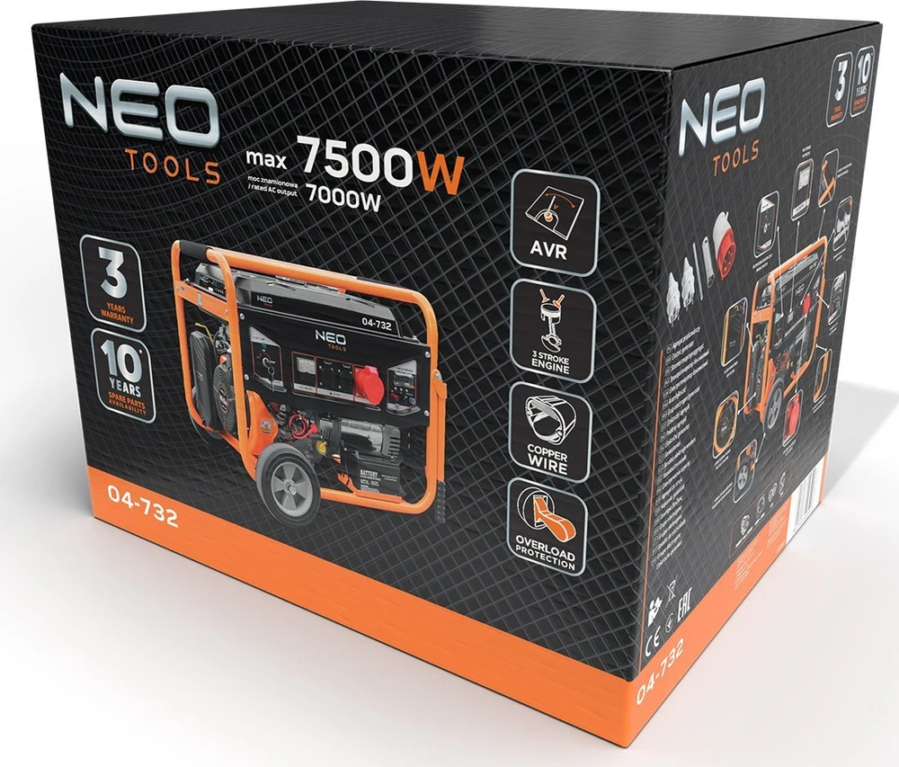 „Neo Tools“ trifazis generatorius 7000 W–7500 W