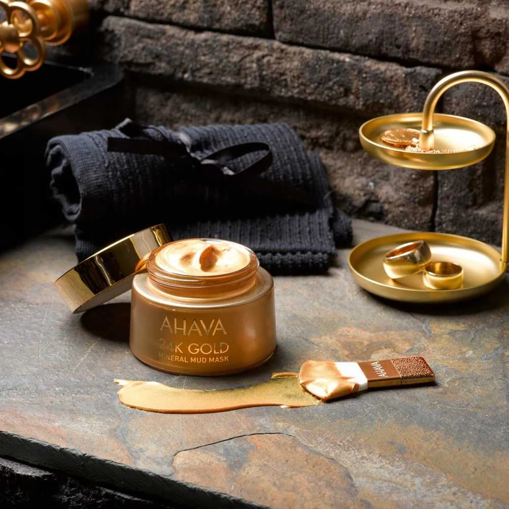 AHAVA 24K Gold Mineral Mud Mask aukso mineralinė purvo kaukė, 50 ml