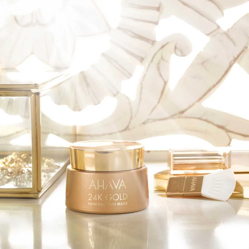 AHAVA 24K Gold Mineral Mud Mask aukso mineralinė purvo kaukė, 50 ml