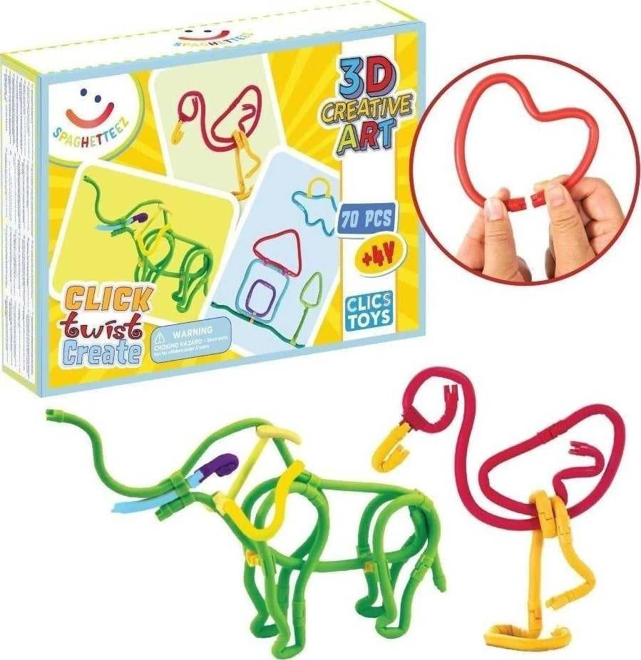 Clics toys Konstruktorius Spaghetteez, 70 d.