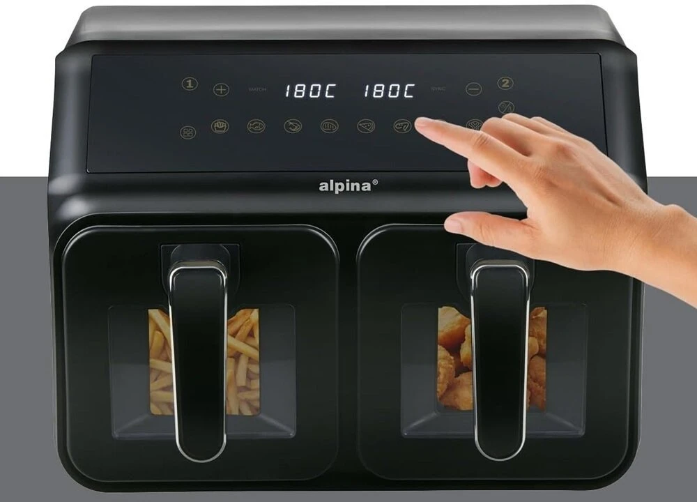 Gruzdintuvė neriebi Alpina oro gruzdintuvė Gruzdintuvė neriebi Alpina A8 2200W 8L dviejų kamerų