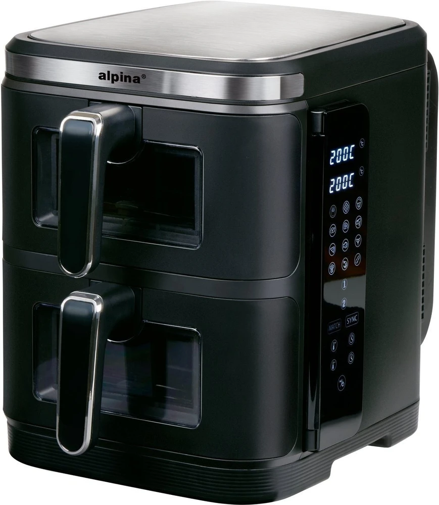 „Alpina“ oro gruzdintuvė be riebalų „Alpina XXL“ 11 l, 2800 W, dviejų kamerų