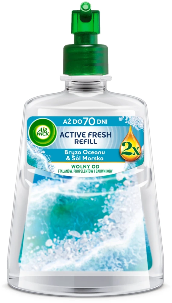 „Air Wick Air Wick Active Fresh“ oro gaiviklis, įdėklas „Bryza Oceanu i Sól Morska“, 228 ml