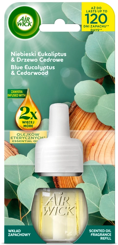 Dėklas AIR WICK Essential Oils Kasetė do elektrycznego odświeżacza powietrza Mėlyna Eukaliptus i Drzewo Cedrowe 19 ml