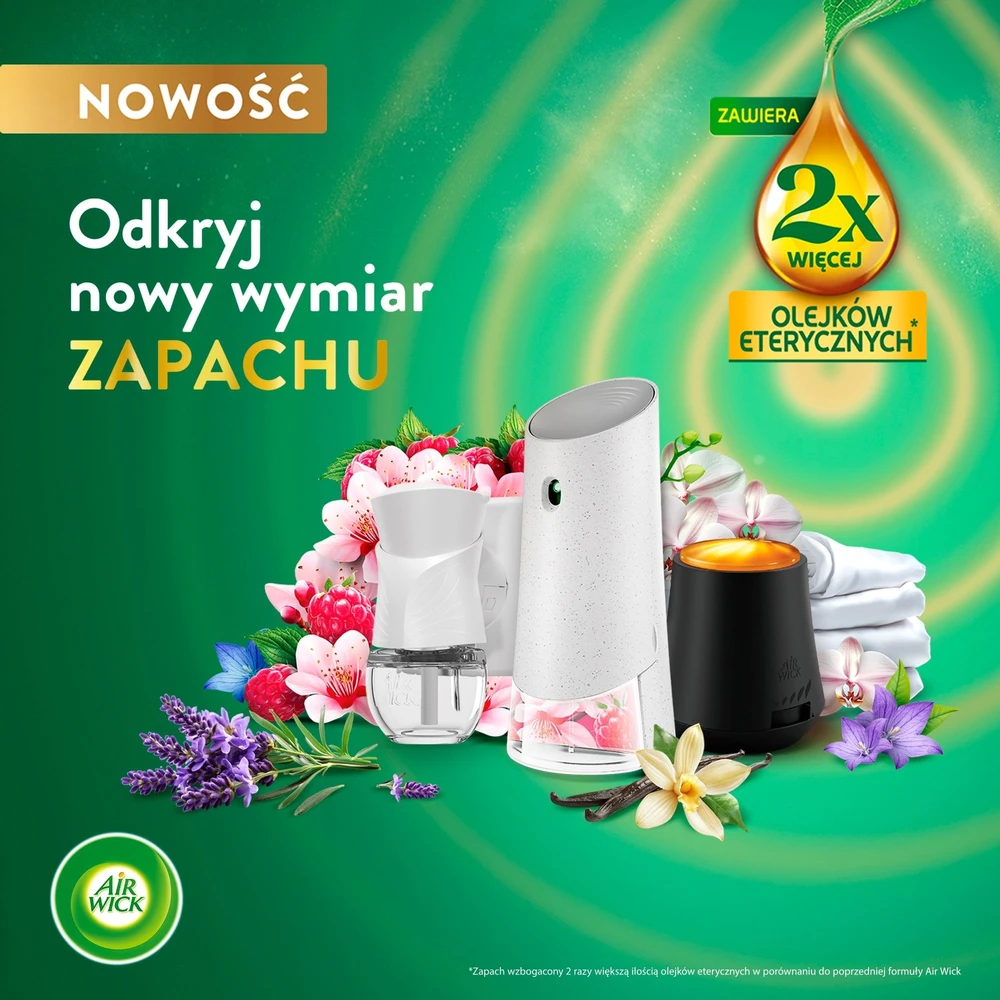 Air Wick „Gaivių skalbinių ir baltųjų orchidėjų“ kvapo papildymas – 228 ml