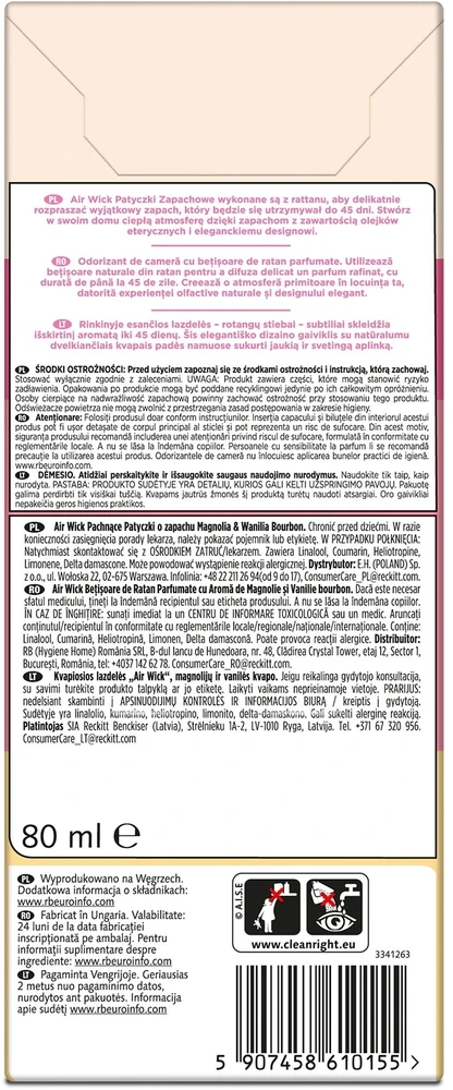 Air Wick Kvapų lazdelės Studio Magnolija ir vanilė burbonas/Magnolija ir burbono vanilė 80 ml