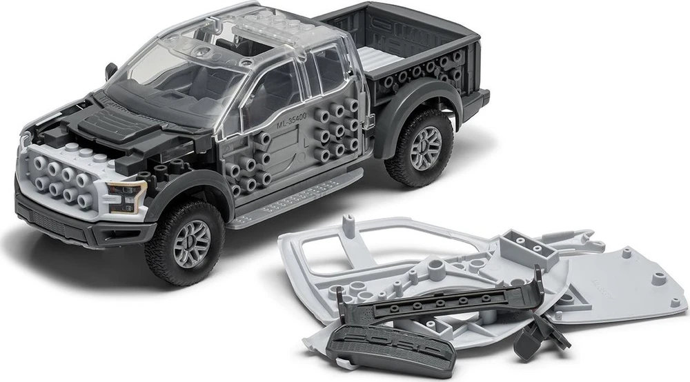 Airfix QUICKBUILD Ford F-150 Raptor pilkas – be klijų konstruktorius (J6053)