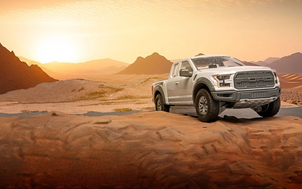 Airfix QUICKBUILD Ford F-150 Raptor pilkas – be klijų konstruktorius (J6053)