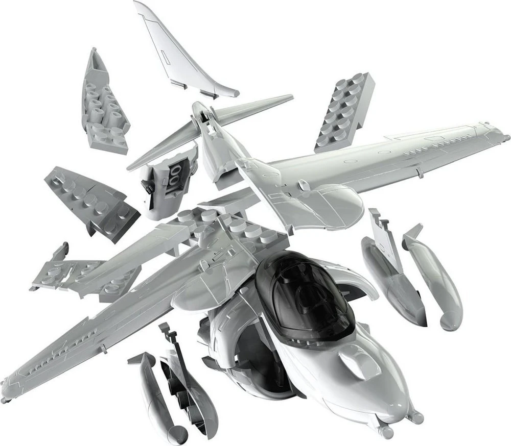 Airfix QUICKBUILD Harrier – surenkamas lėktuvas be klijų ir dažų, 5+, J6009
