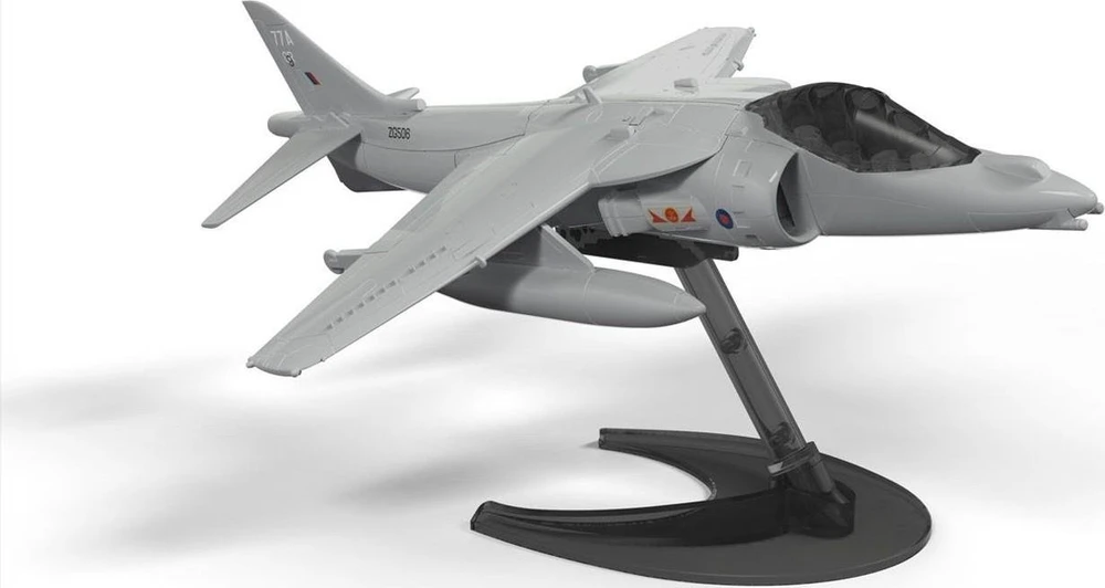 Airfix QUICKBUILD Harrier – surenkamas lėktuvas be klijų ir dažų, 5+, J6009