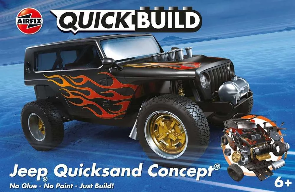 Airfix QUICKBUILD Jeep Quicksand – surenkamas modelis be klijų