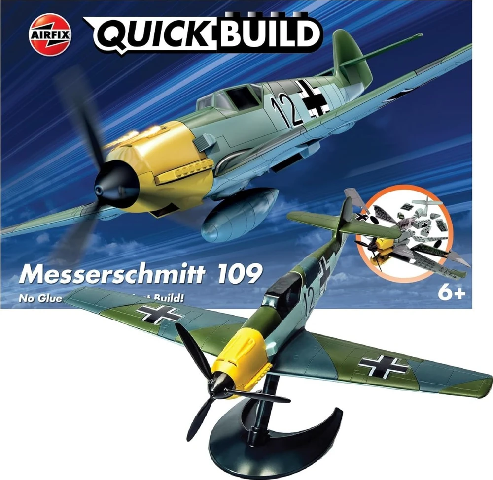 Airfix QUICKBUILD Messerschmitt Bf 109 – plastikinis surenkamas be klijų