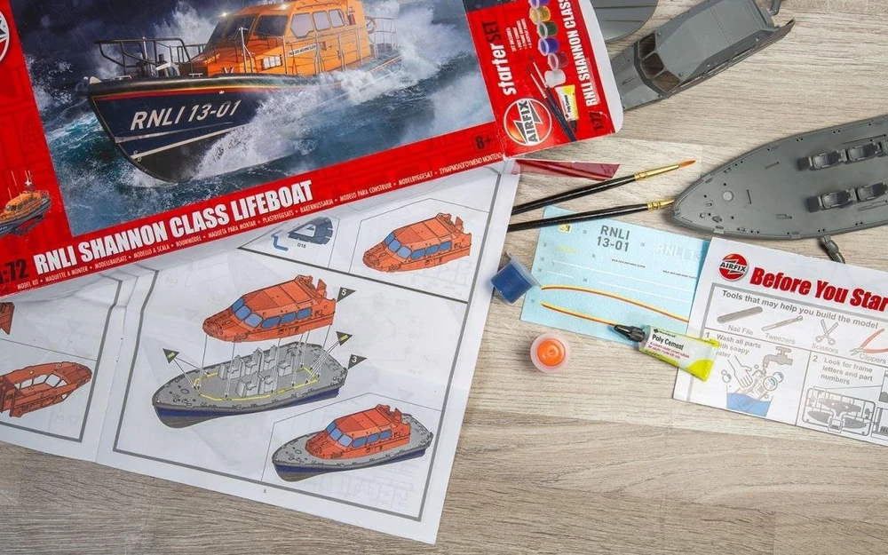 Airfix RNLI Shannon gelbėjimo laivas 1/72 dovanų rinkinys A55015