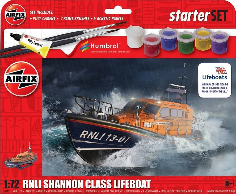 Airfix RNLI Shannon gelbėjimo laivas 1/72 dovanų rinkinys A55015