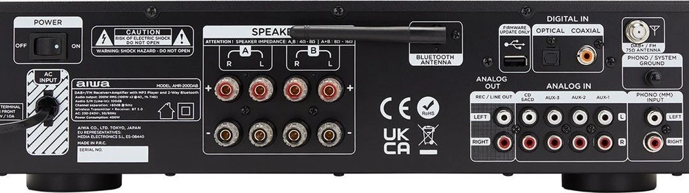Aiwa AV imtuvas stereo AIWA AMR-200DAB Bluetooth su DAB+/FM (AMR-200DAB)
