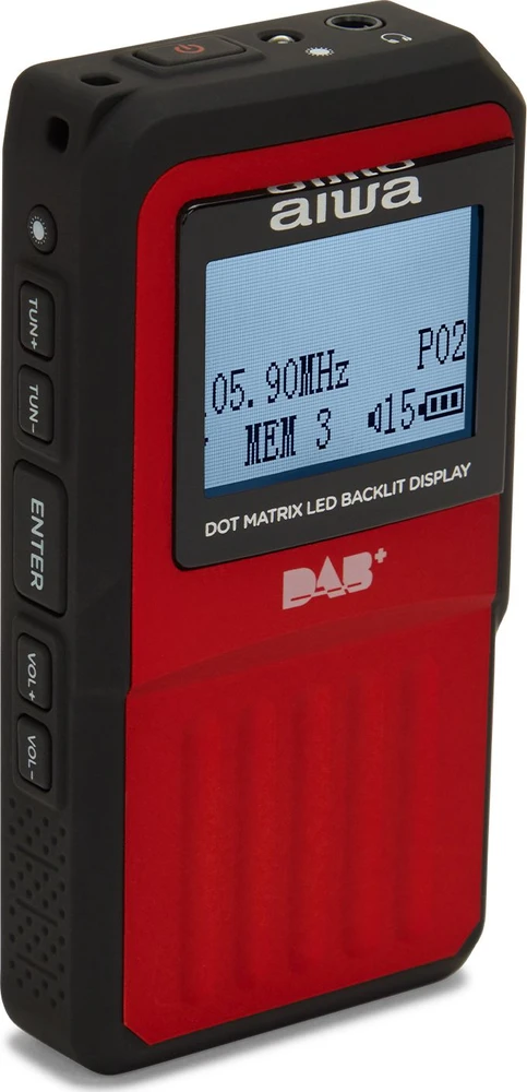 AIWA Przenośne Radio RD-20DAB RD, DAB+ FM raudona