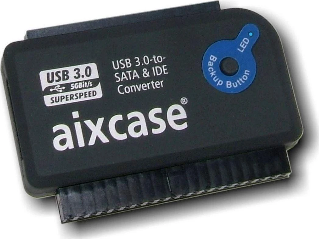 Kištukinis Aixcase USB 3, 0 - SATA / IDE Juoda (AIX- BLUSB3SI- PS)