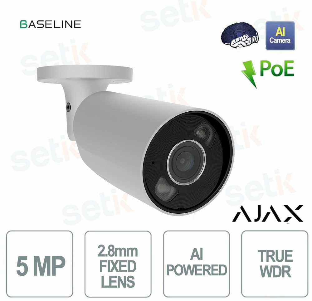 Ajax BulletCam HL 126253.217.WH1 F2.8 (balta, 5MP, 50m IR+LED, IP65)